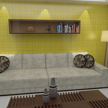 Imagem de Piso Cerâmico Quarter Amarelo Brilho | 20x20